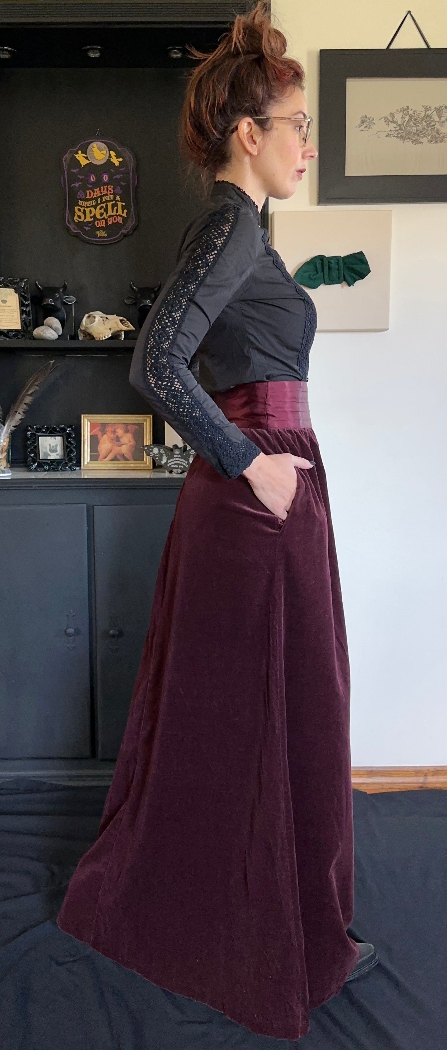 70s Vintage Jessica's Gunnies Velvet Skirt SZ 9