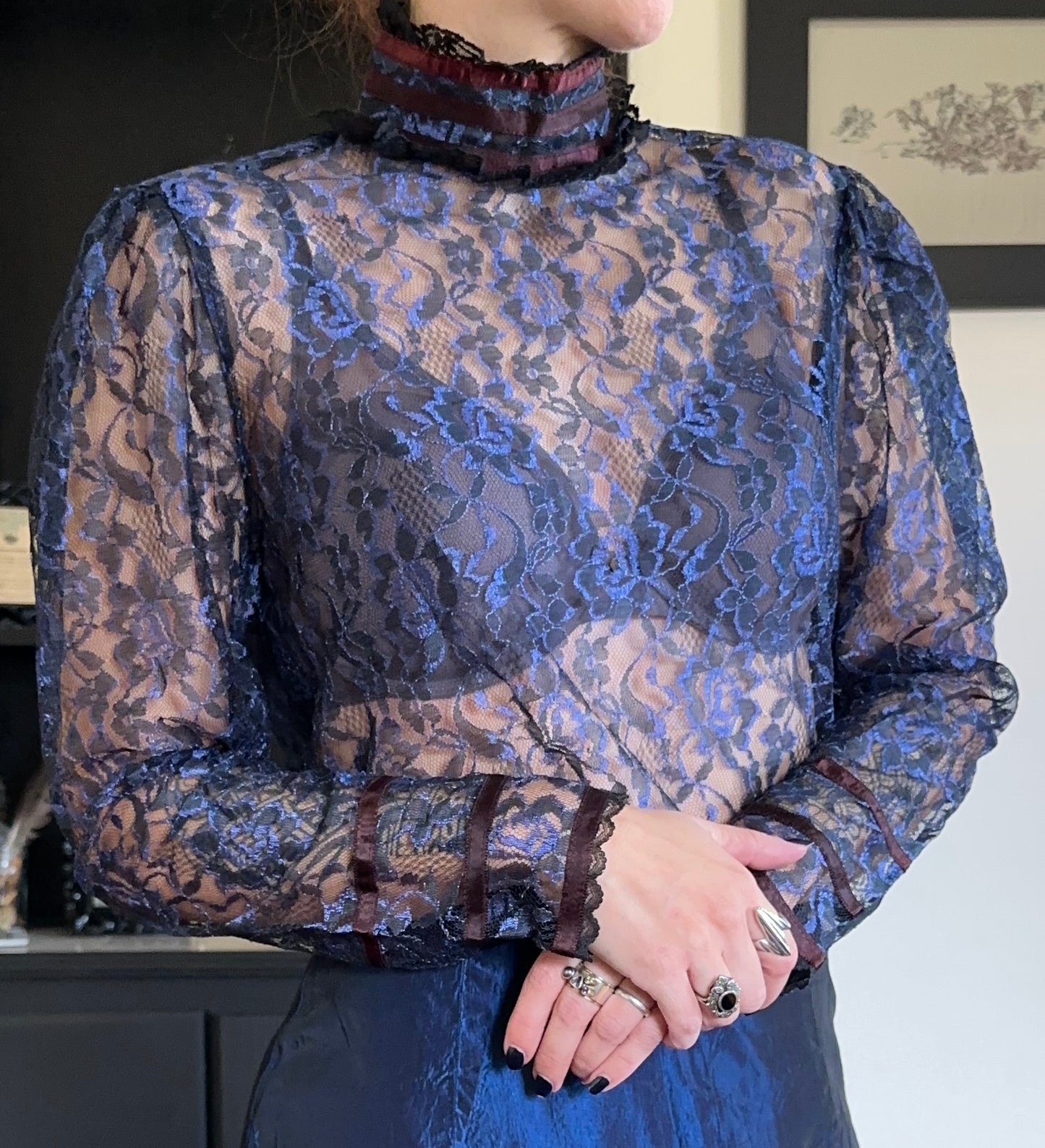 Vintage Gunne Sax Lace Top M-L