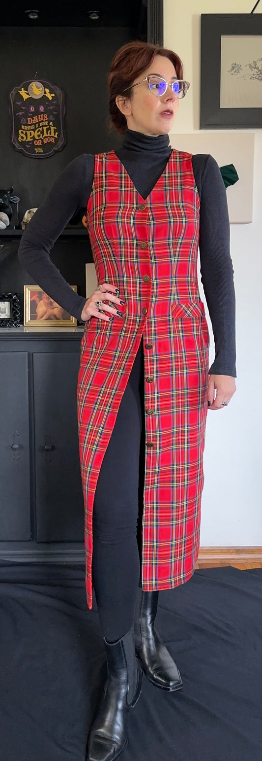 Vintage 90s Plaid Dress SZ 3/4