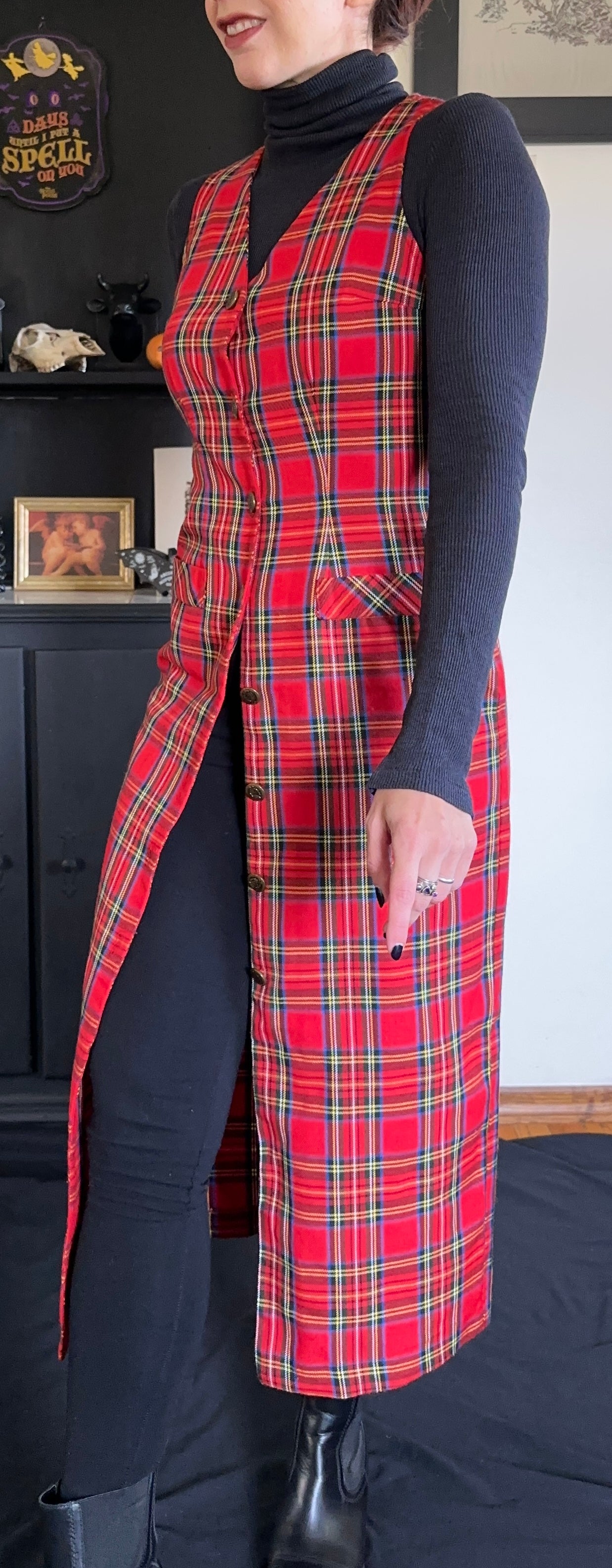 Vintage 90s Plaid Dress SZ 3/4