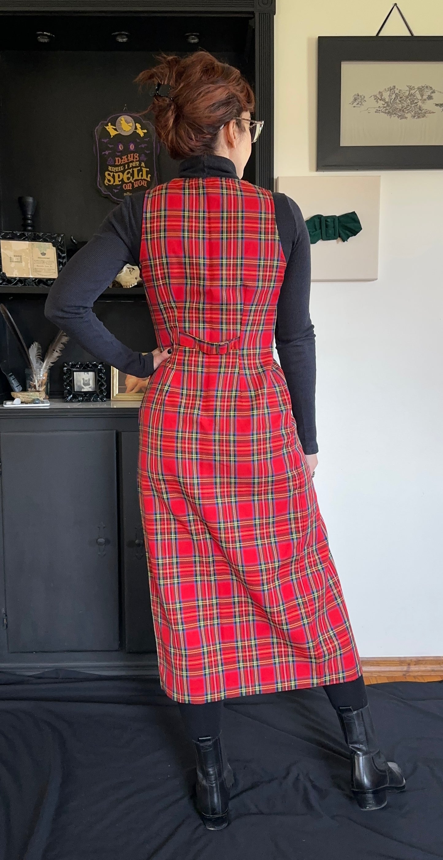 Vintage 90s Plaid Dress SZ 3/4