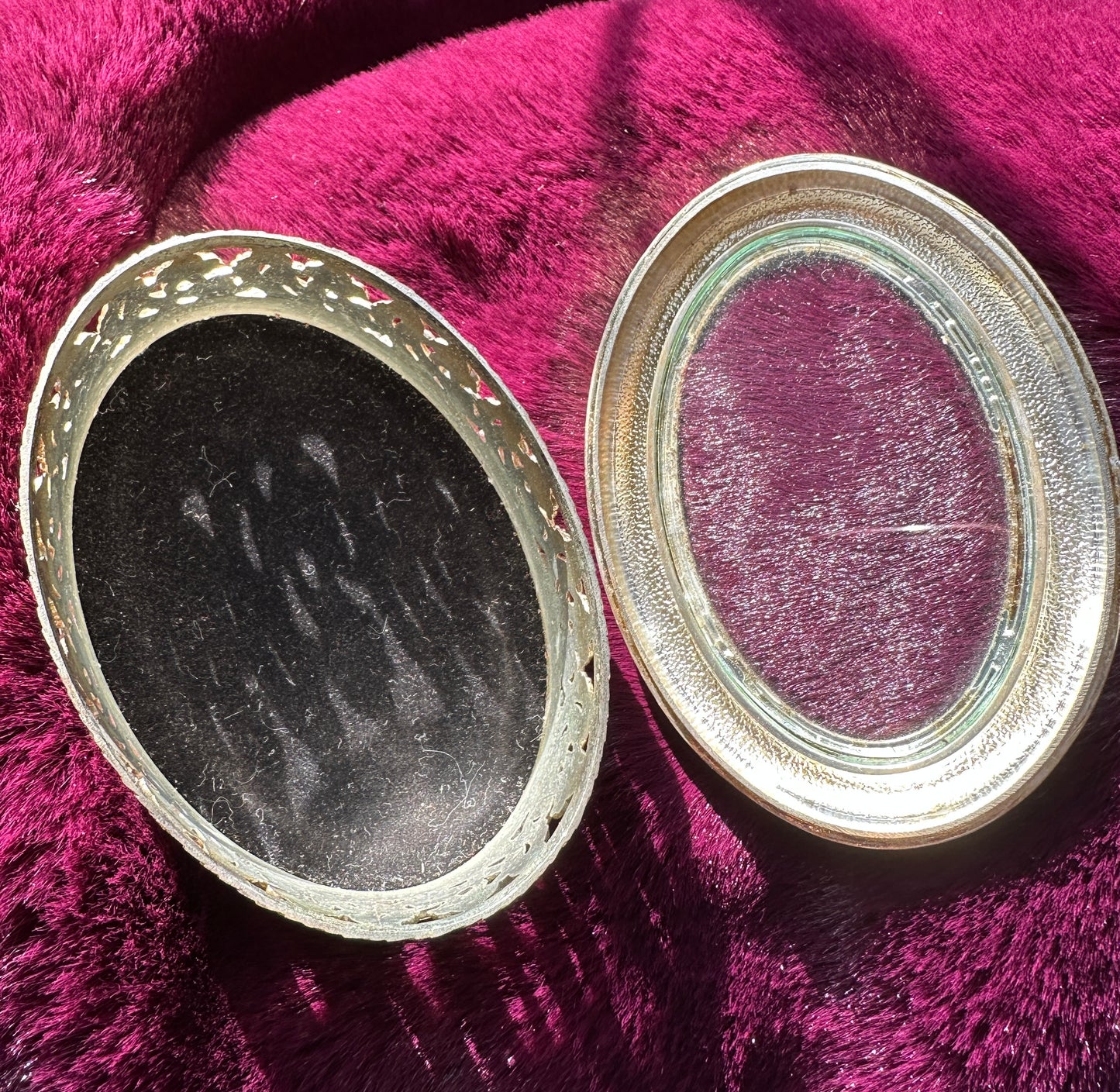 Vintage Silverplate Oval Trinket Box