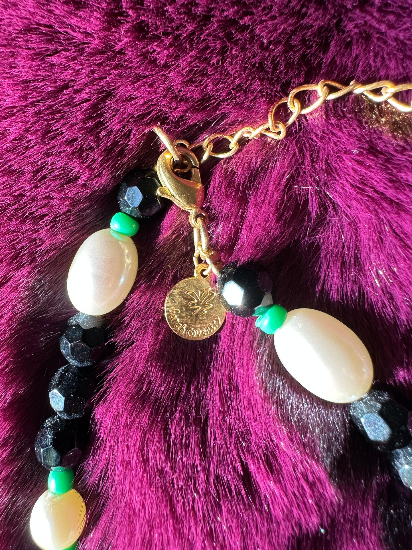 Sarah Coventry Beaded Cross Necklace