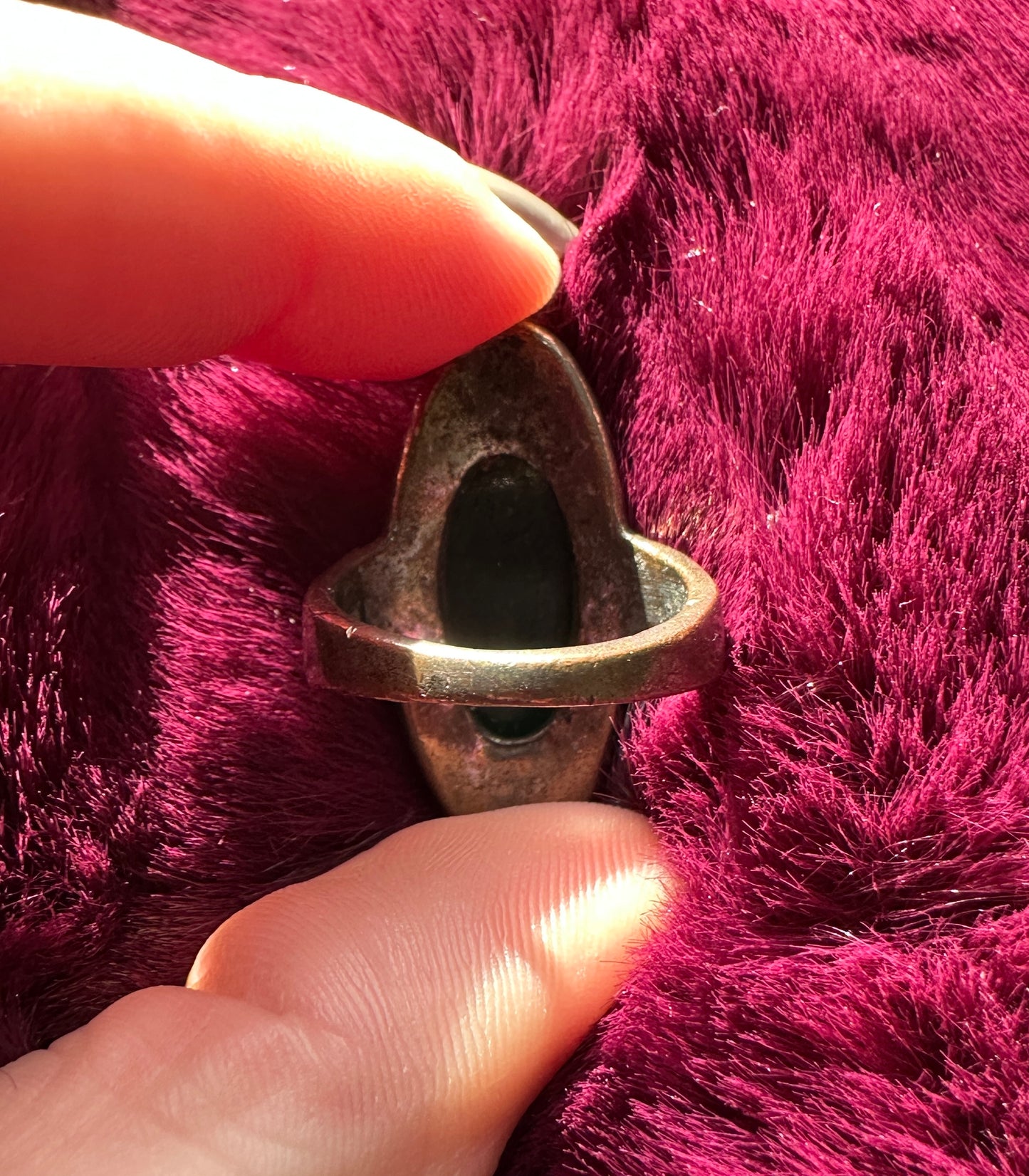 Copper, Silver & Green Witch Ring SZ 7.5