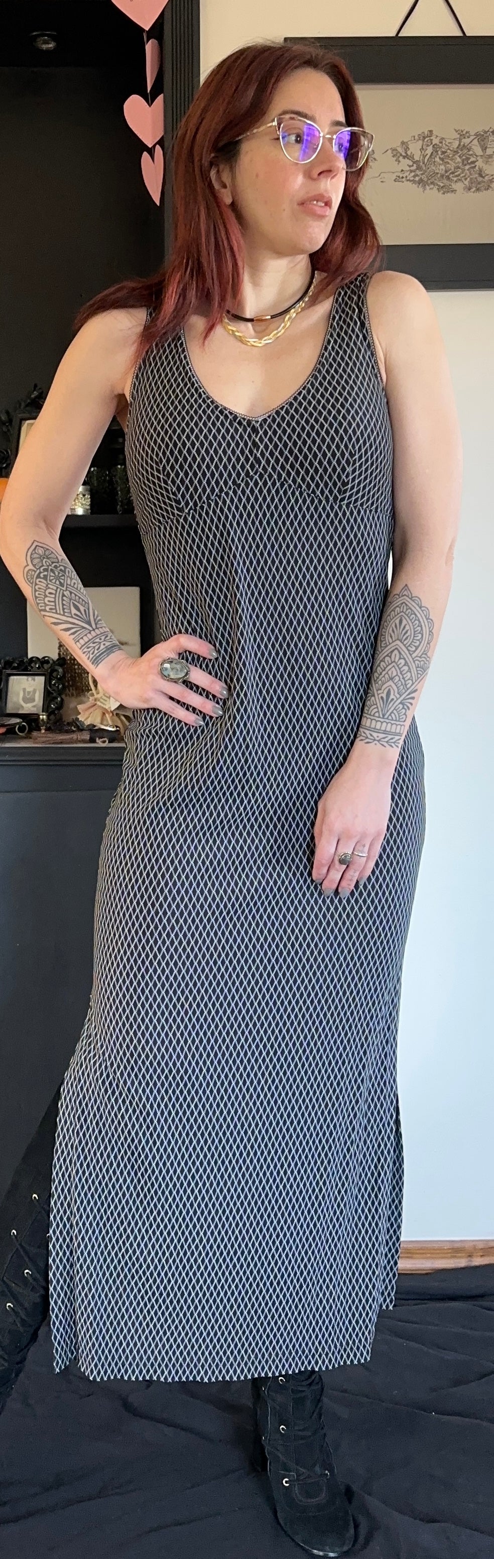 90s Esprit Fitted Mesh Dress XS