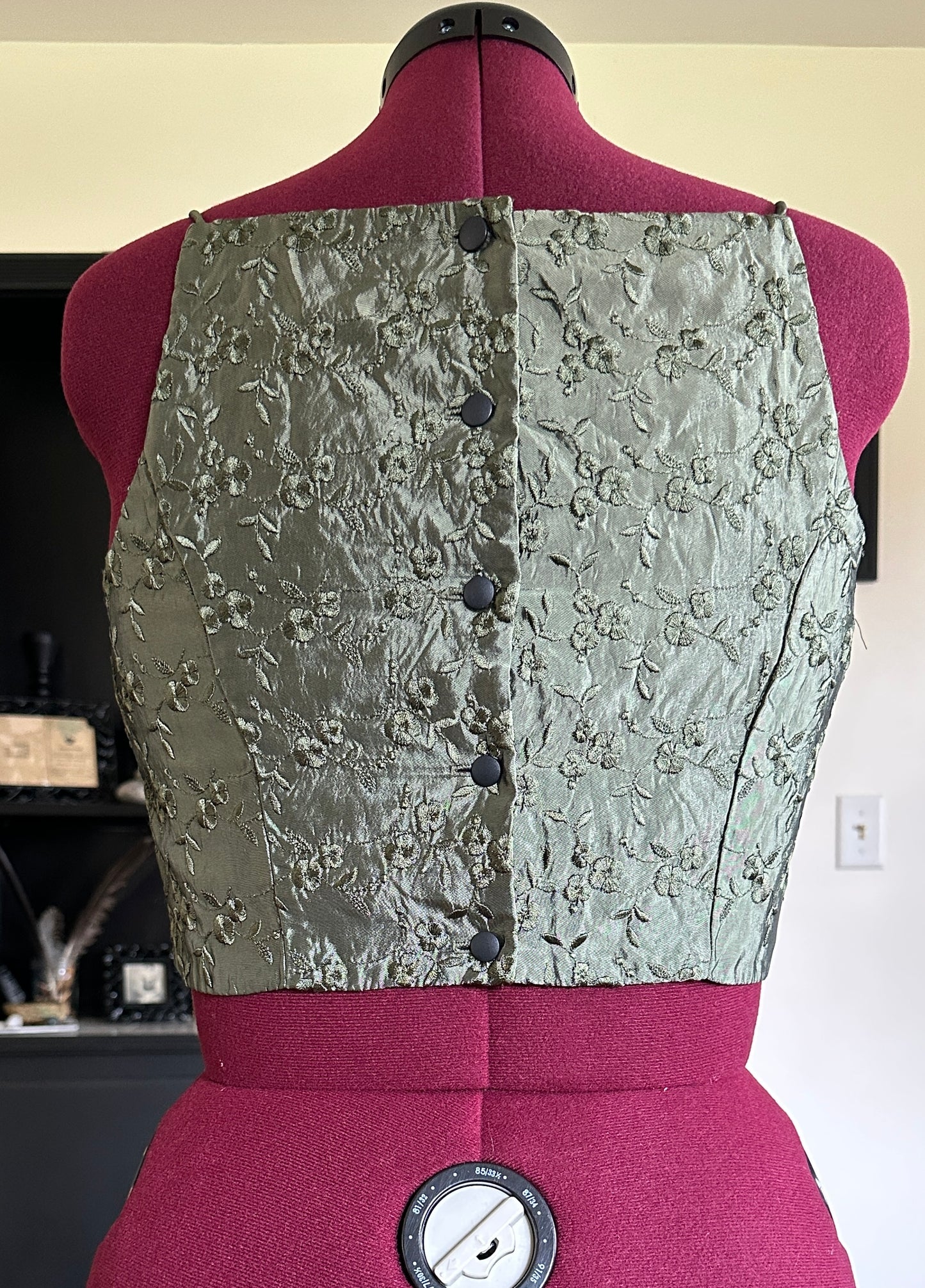 Vintage Cropped Embroidered Bodice Top SZ 12