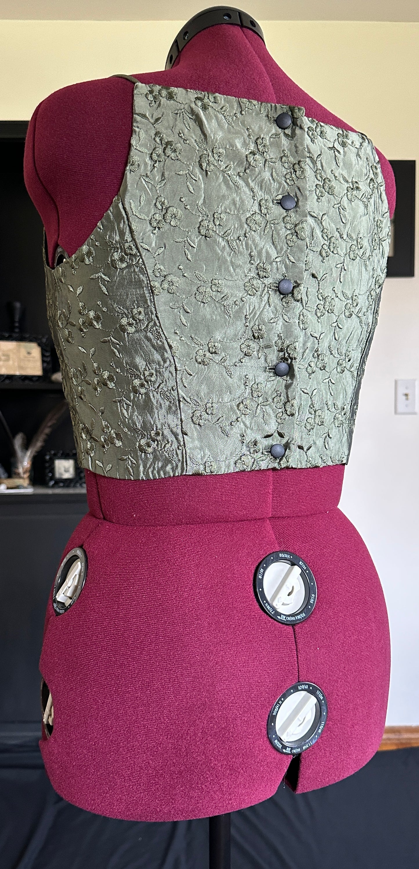 Vintage Cropped Embroidered Bodice Top SZ 12