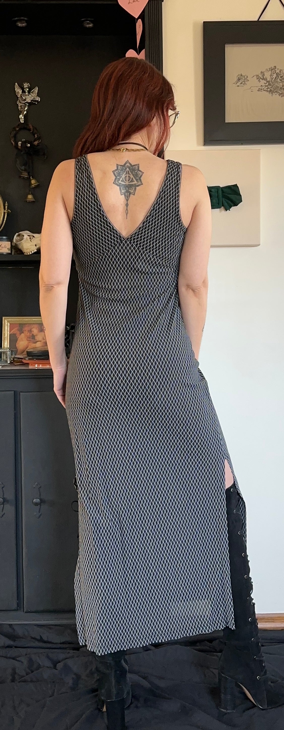 90s Esprit Fitted Mesh Dress XS