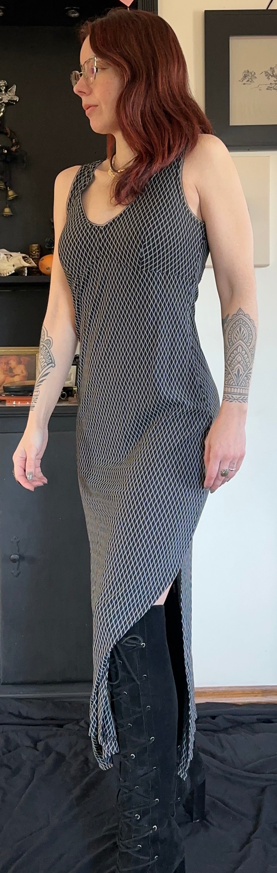 90s Esprit Fitted Mesh Dress XS