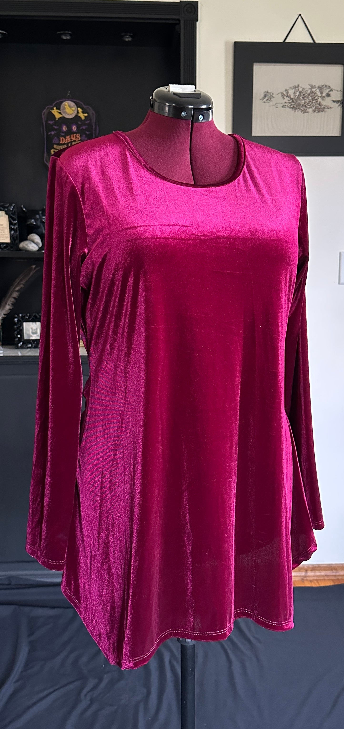 Cranberry Red Velvet Tunic L-XL