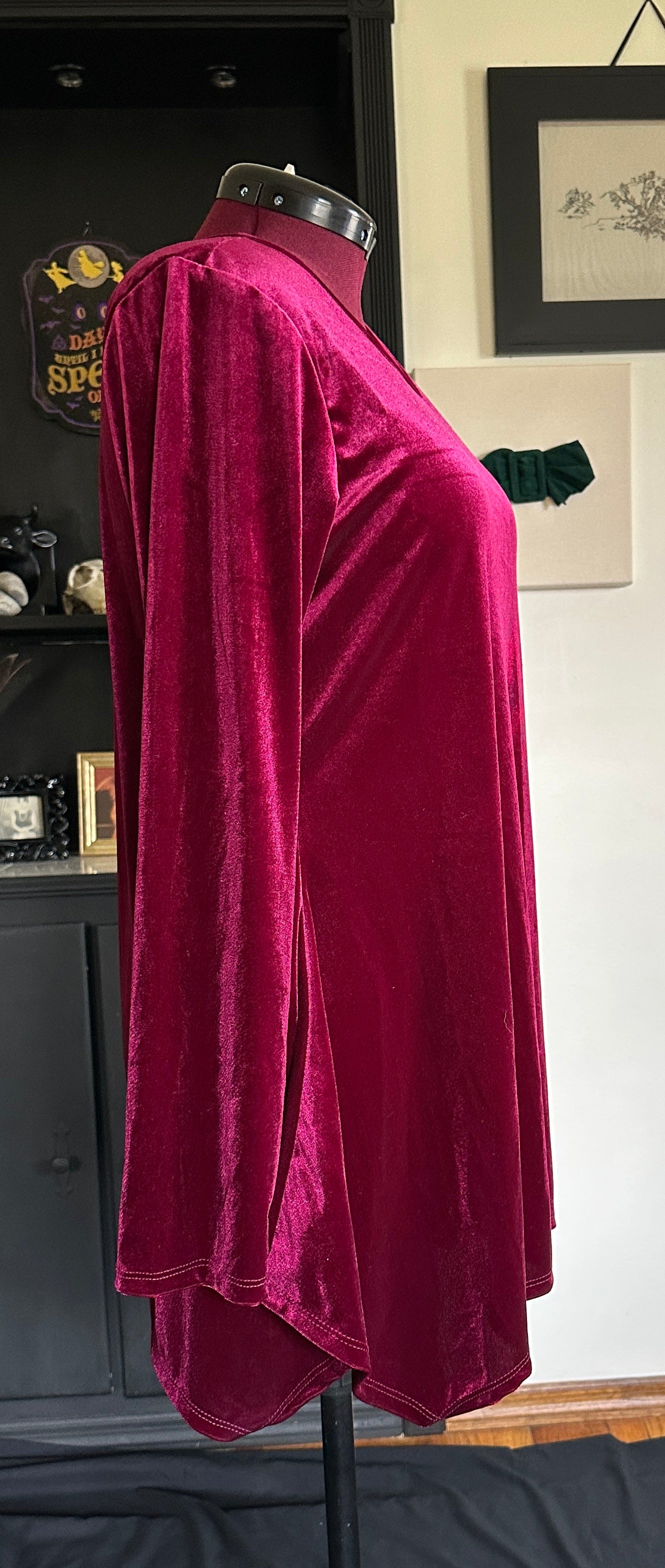 Cranberry Red Velvet Tunic L-XL