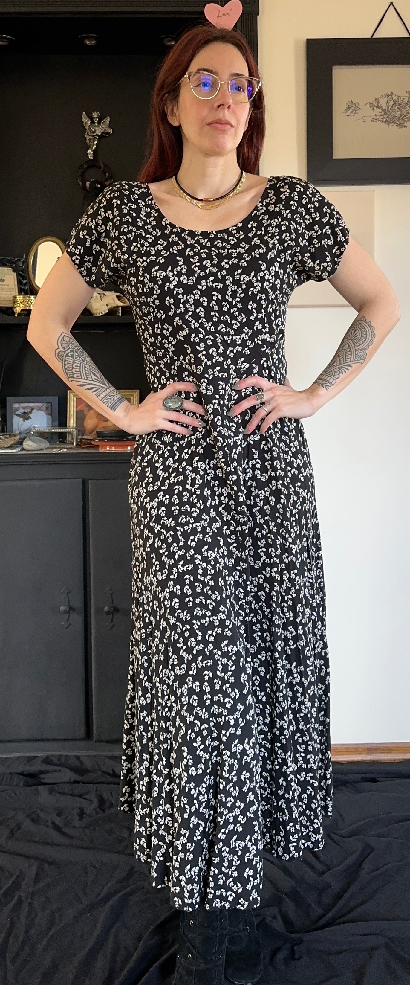 90s Grunge Floral Maxi Dress XS - S