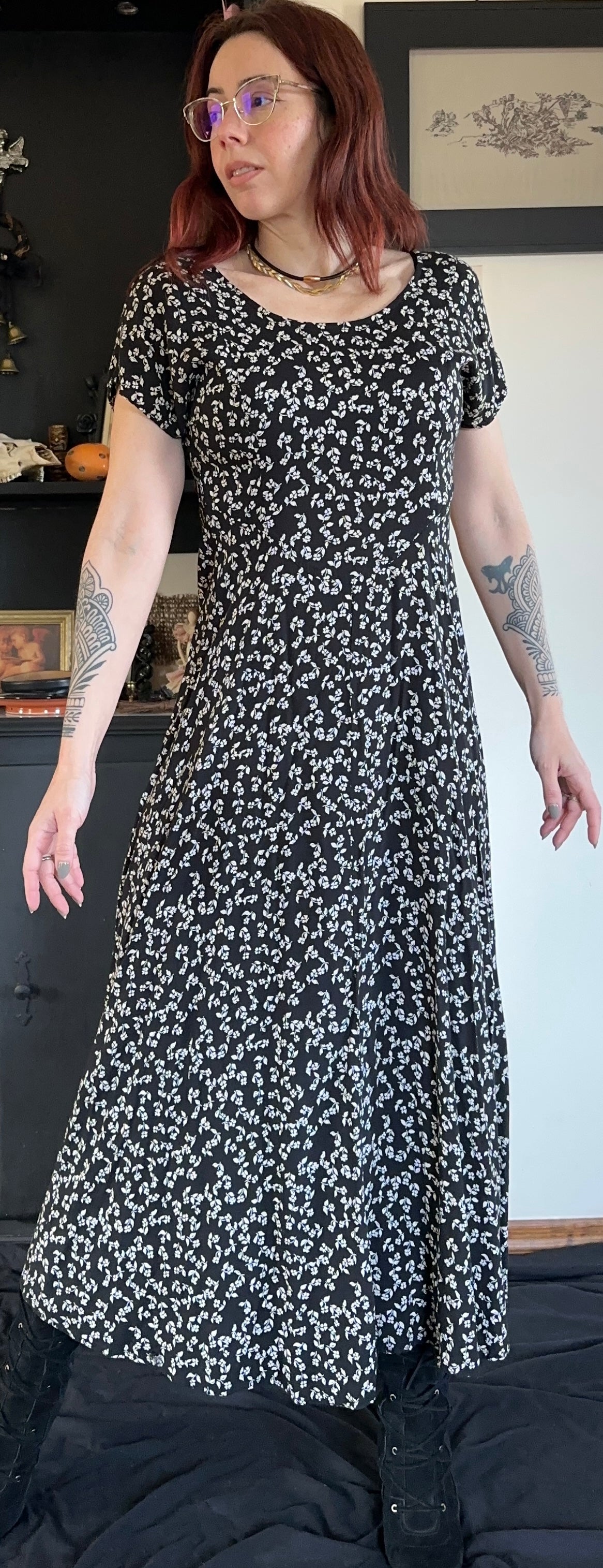 90s Grunge Floral Maxi Dress XS - S