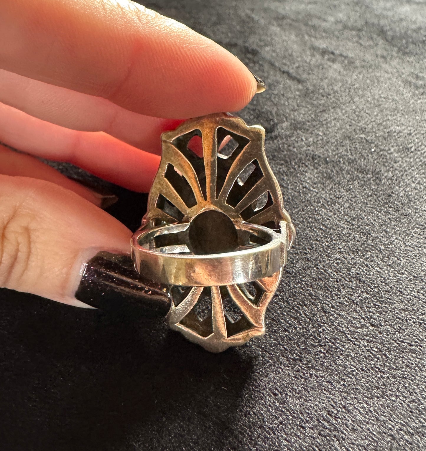 Vintage Sterling Silver Statement Ring SZ 7.5 - 7.75