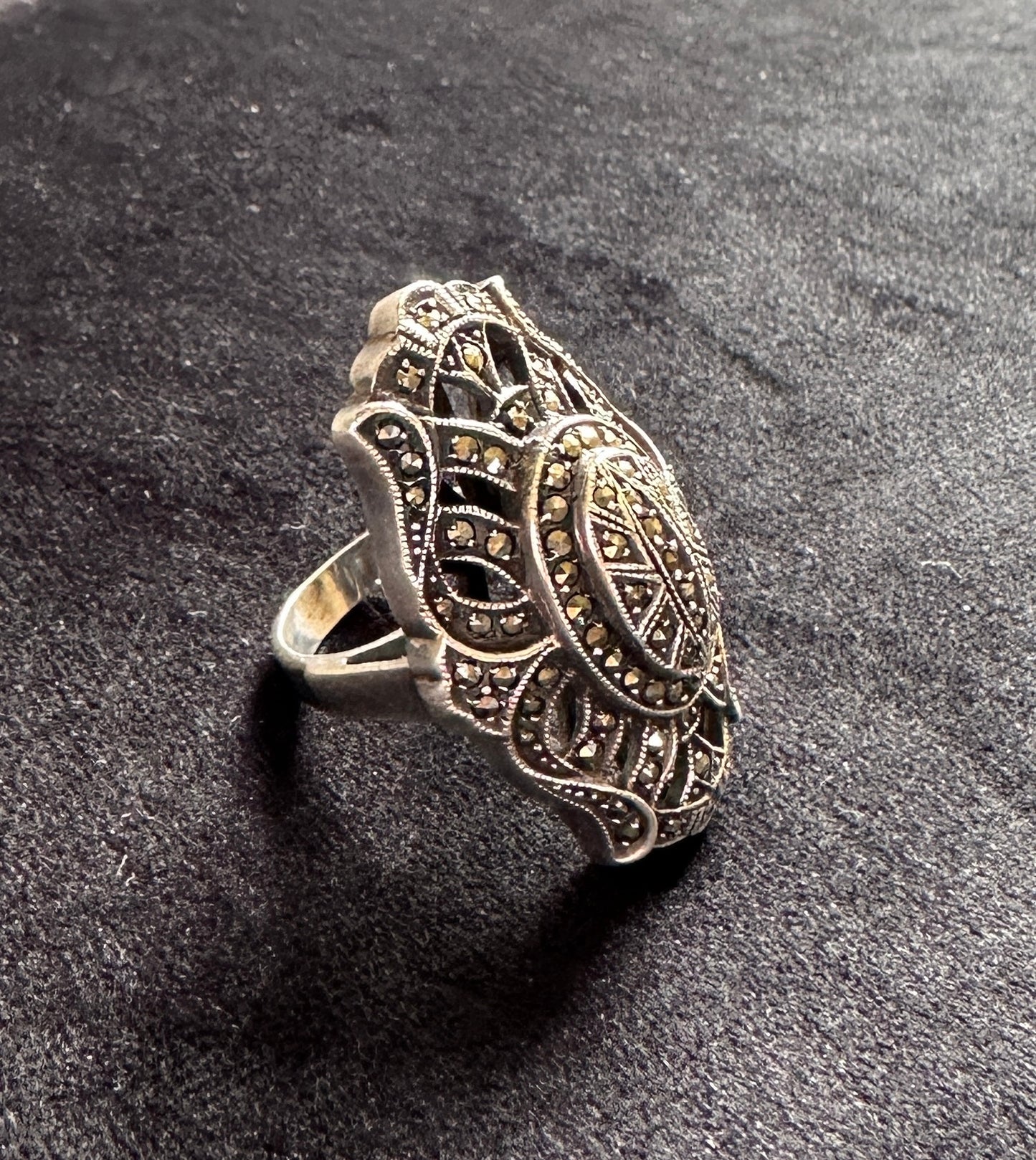 Vintage Sterling Silver Statement Ring SZ 7.5 - 7.75