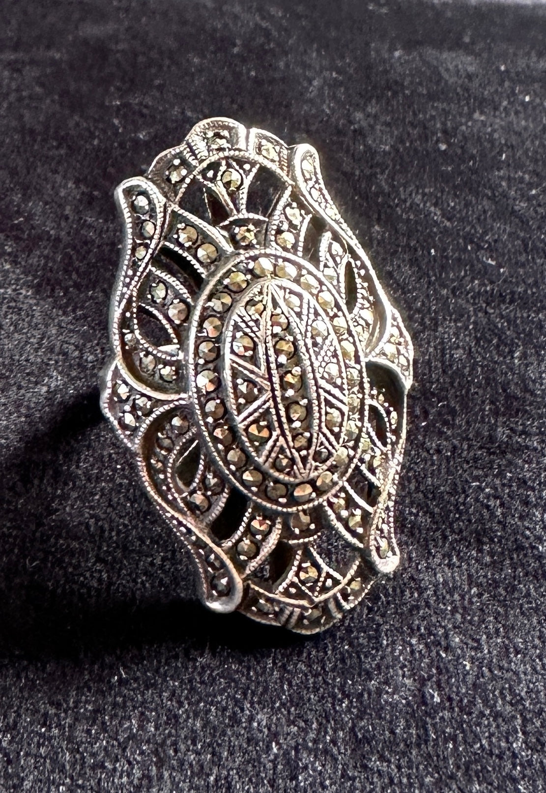 Vintage Sterling Silver Statement Ring SZ 7.5 - 7.75