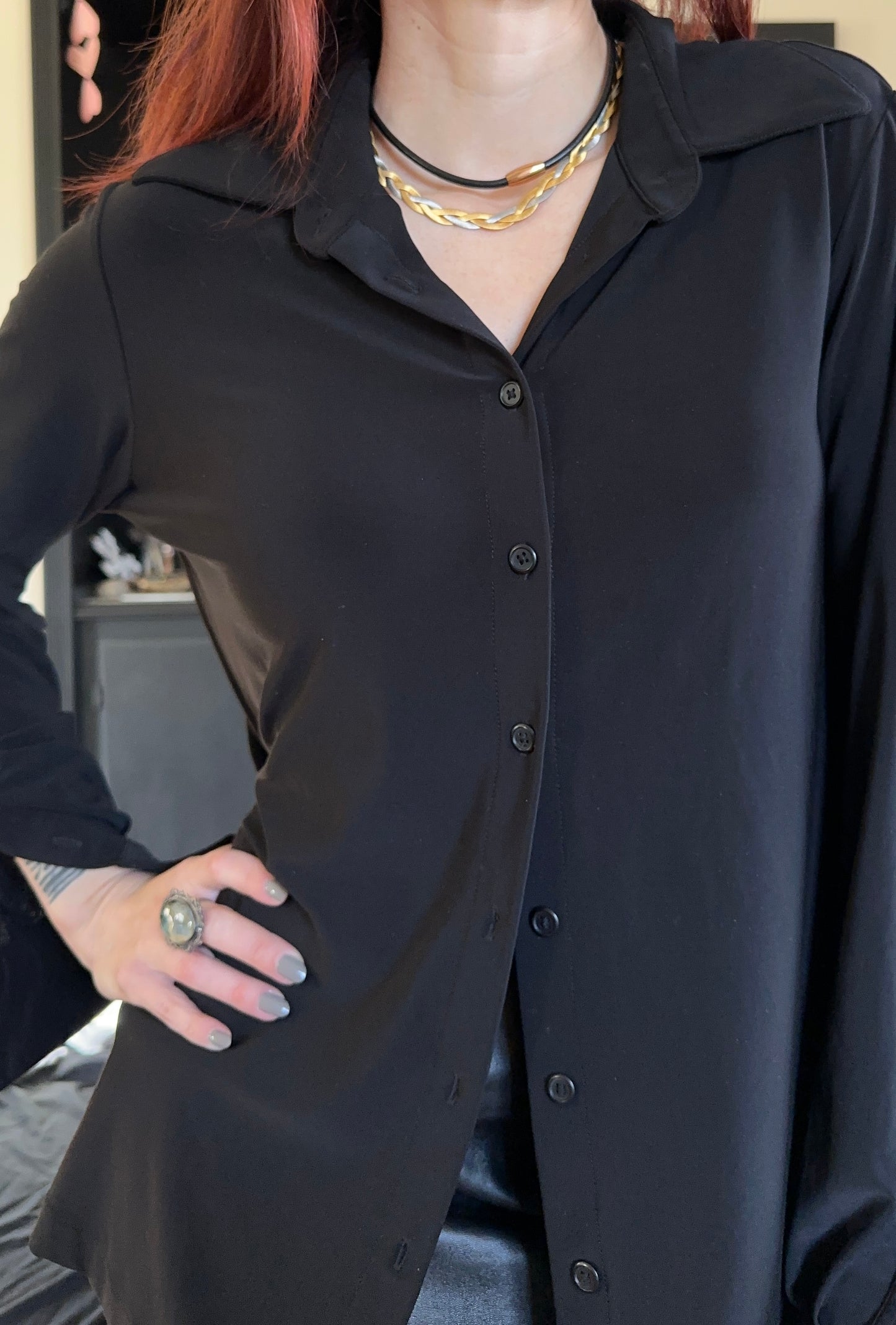Stretch Button Down Shirt M/L