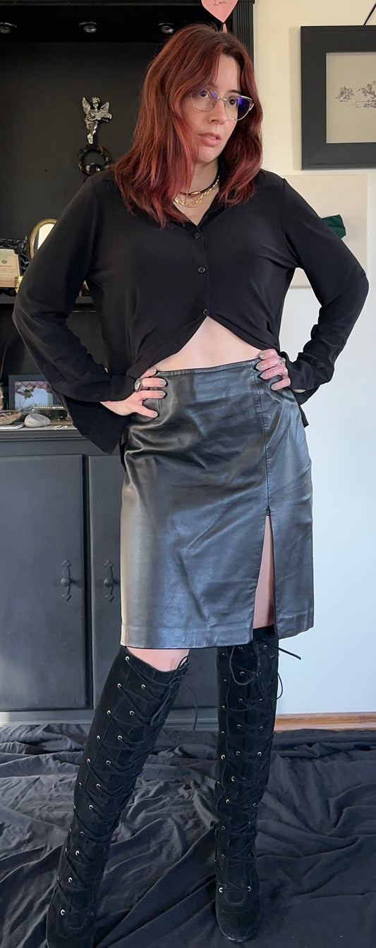 90s Express Genuine Leather Skirt