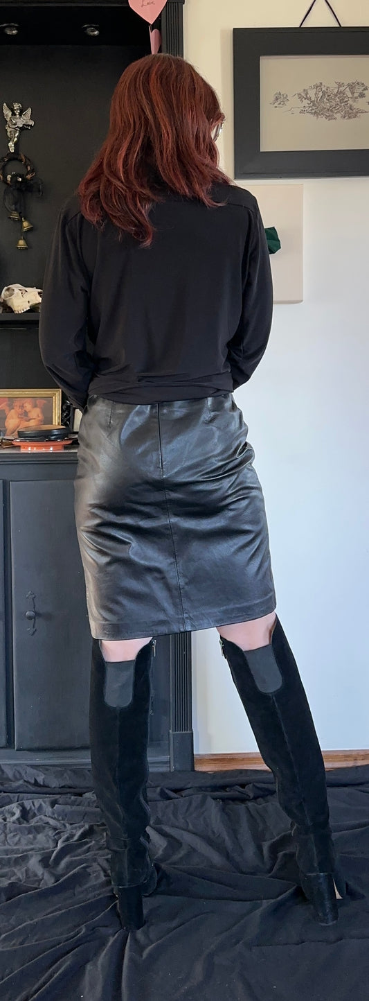 90s Express Genuine Leather Skirt
