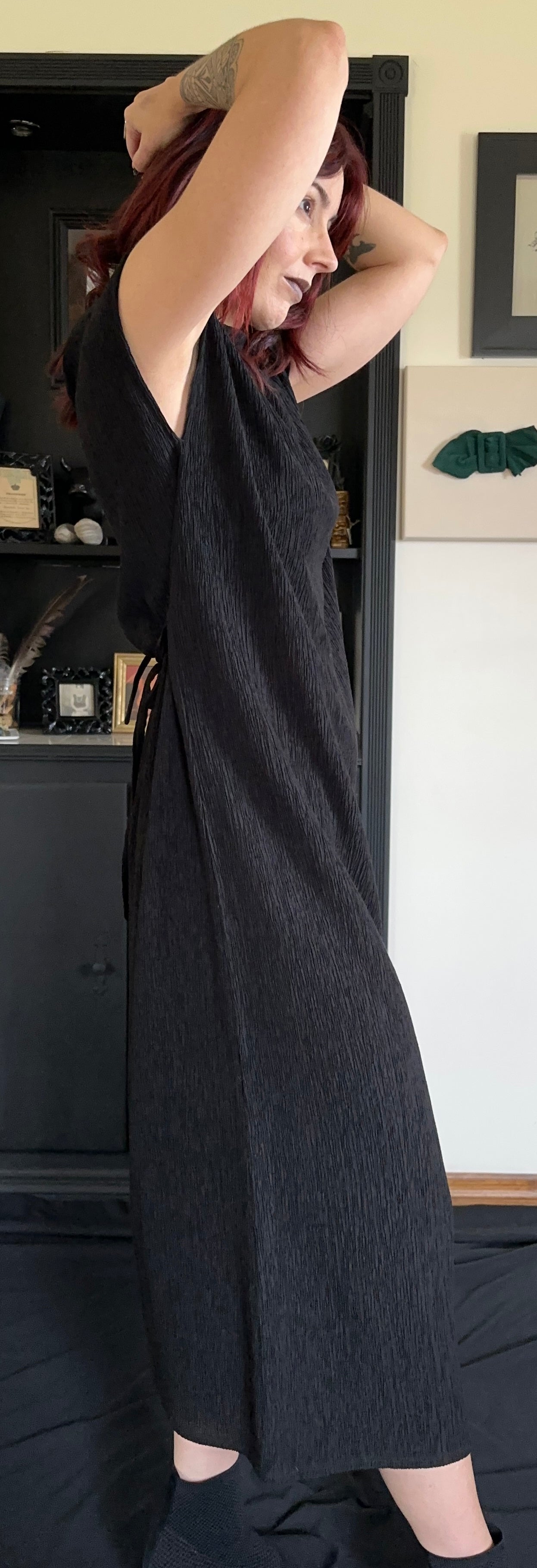 Eileen Fisher Crinkle Midi Dress XS