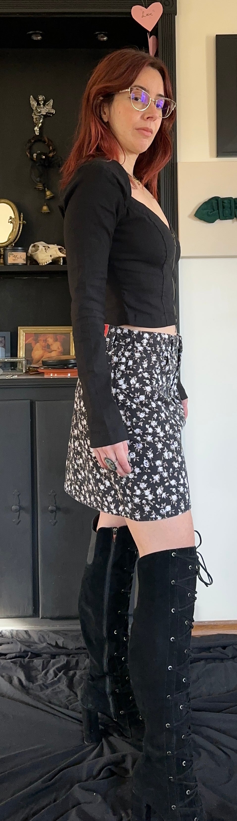 Calvin Klein Floral Denim Skirt SZ 28/30