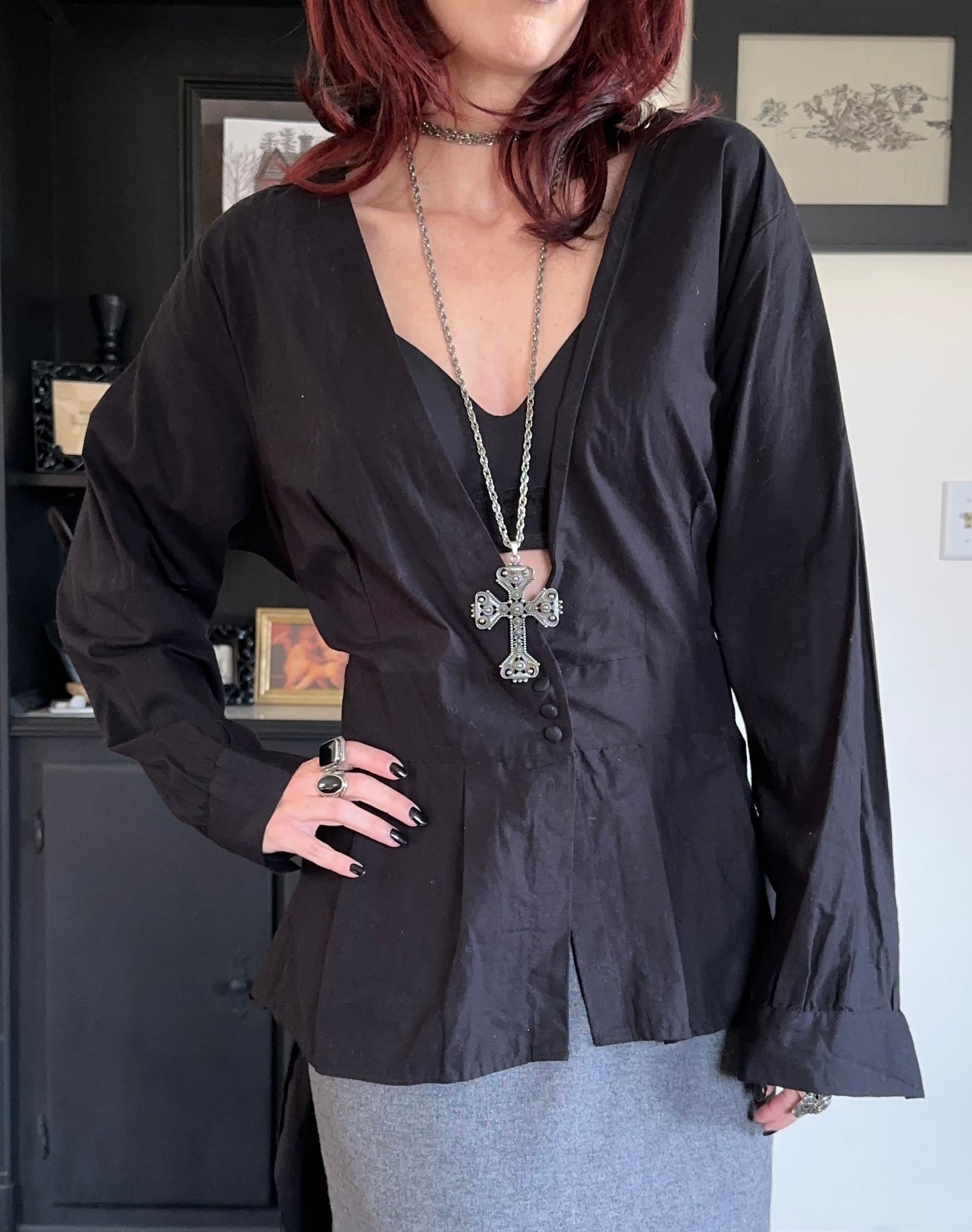 Vintage Cotton Edwardian Style Top 2X