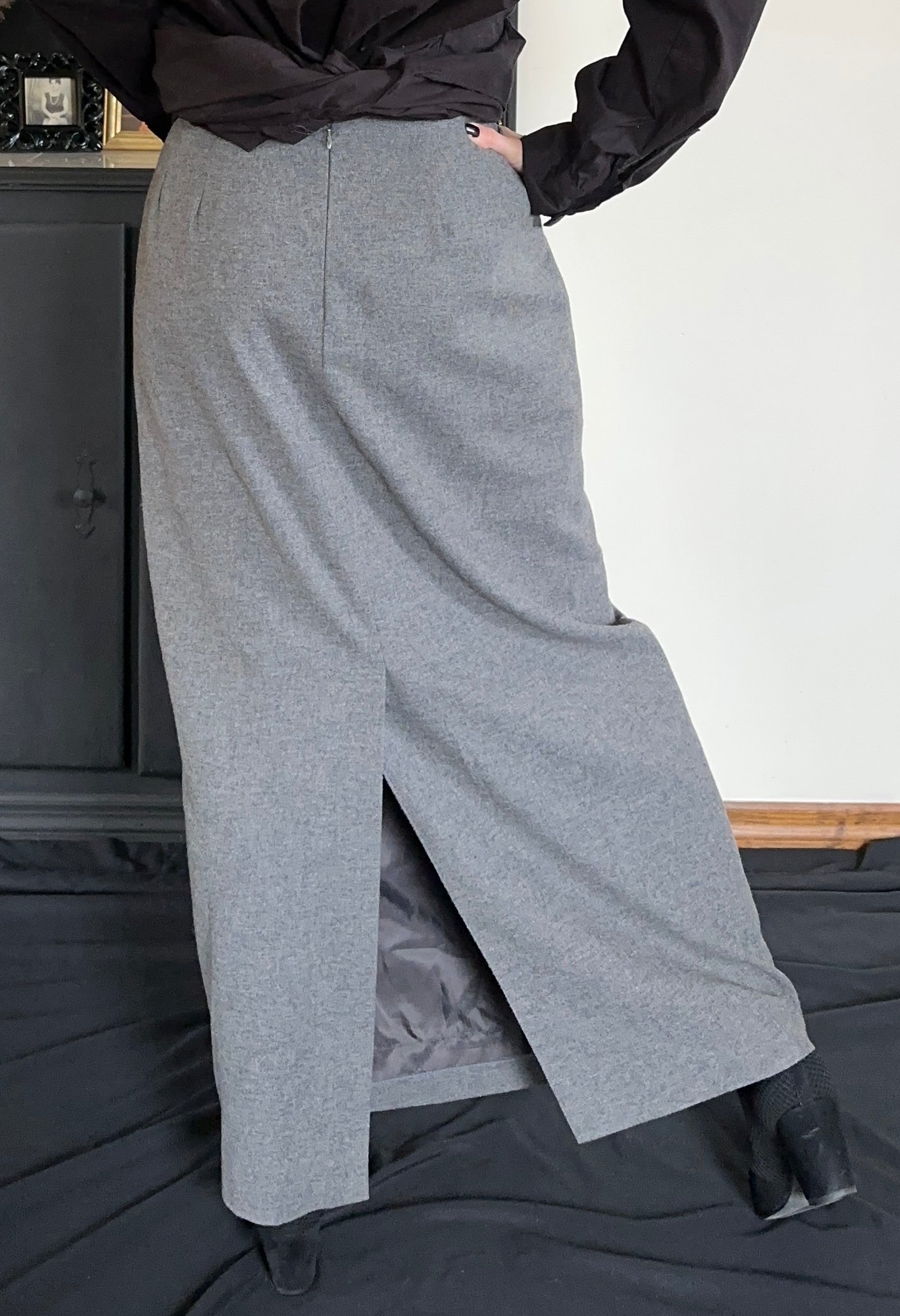 Wool Column Skirt SZ 8