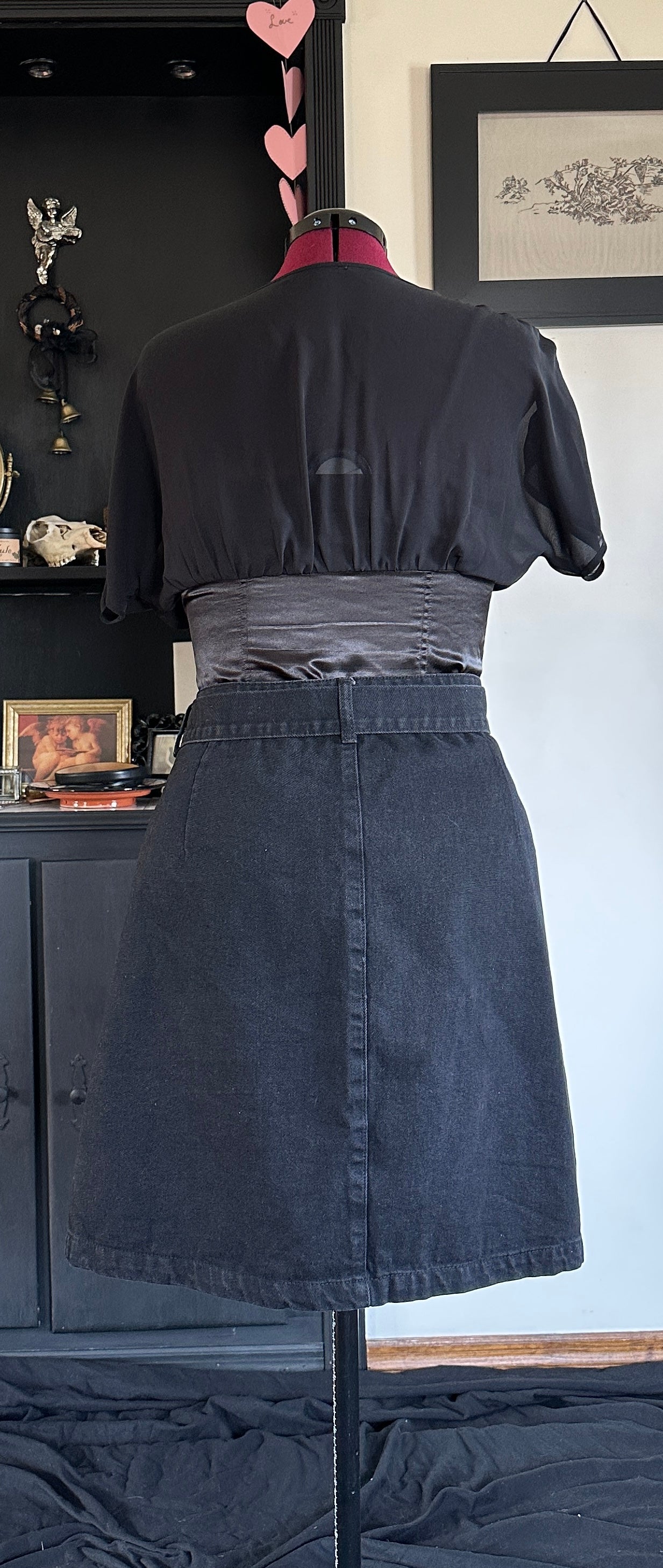 City Chic Belted Denim Mini Skirt SZ 20