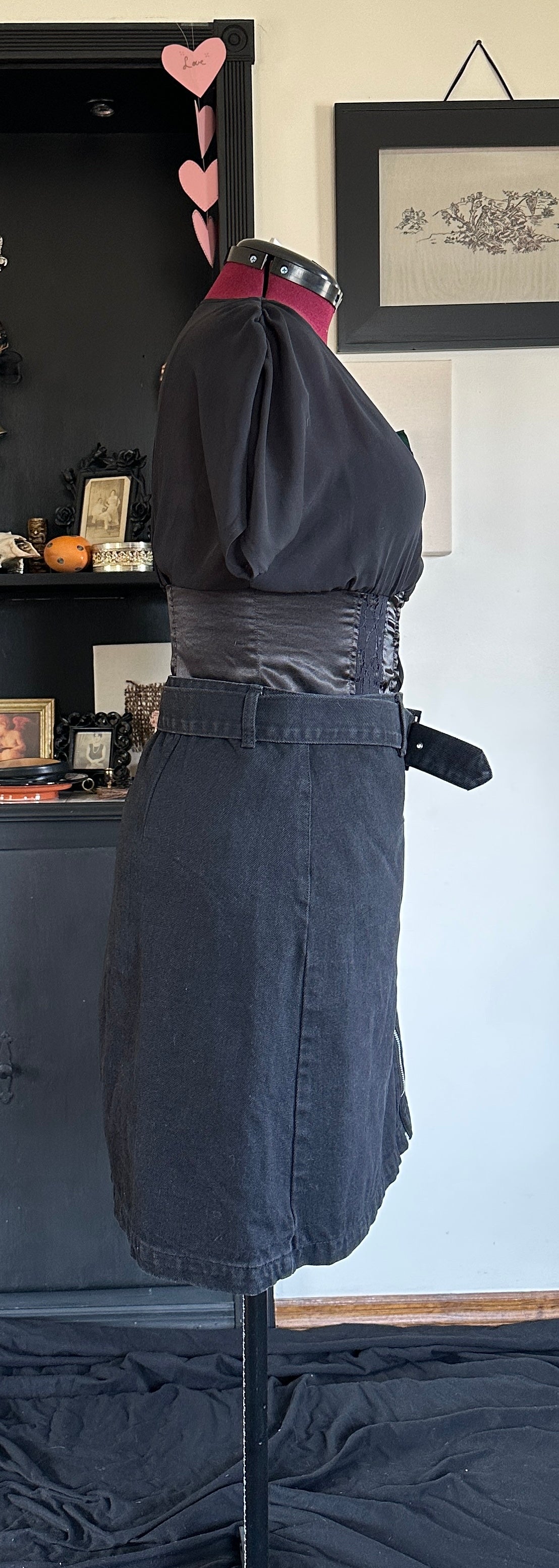 City Chic Belted Denim Mini Skirt SZ 20