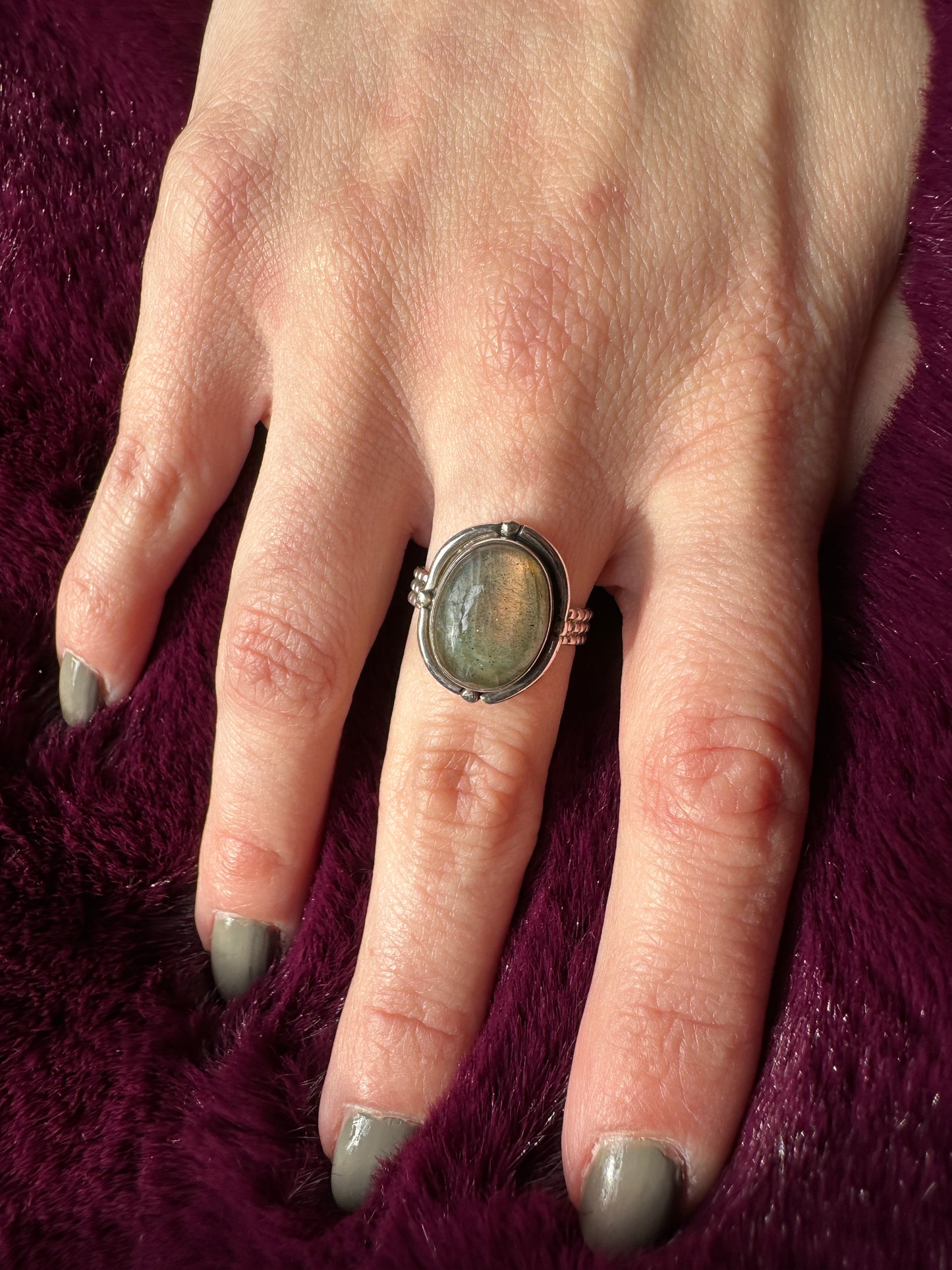Silver & Labradorite Ring SZ 6