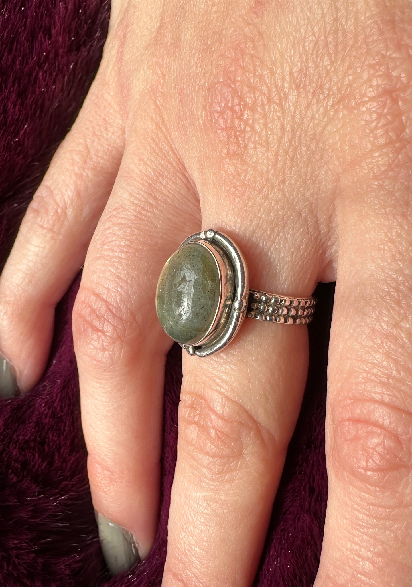 Silver & Labradorite Ring SZ 6