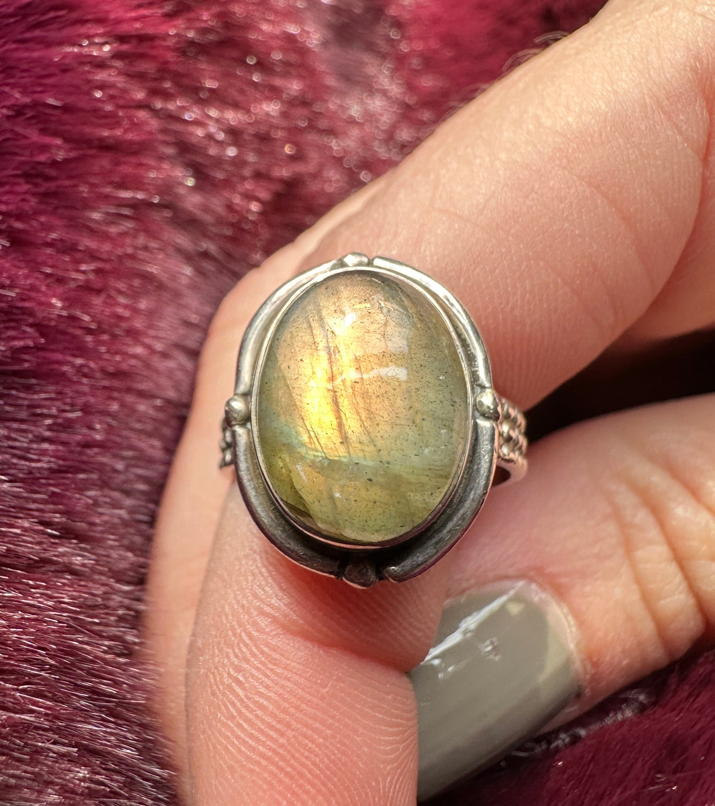 Silver & Labradorite Ring SZ 6