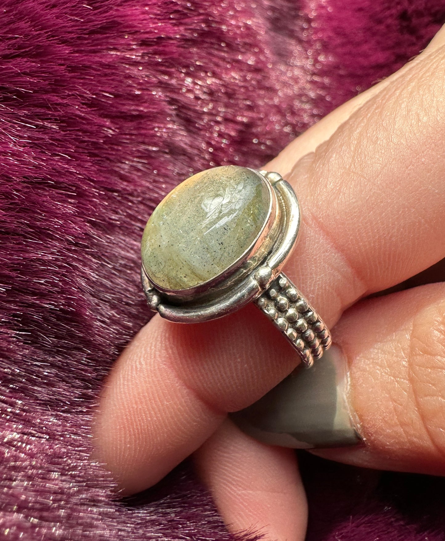 Silver & Labradorite Ring SZ 6