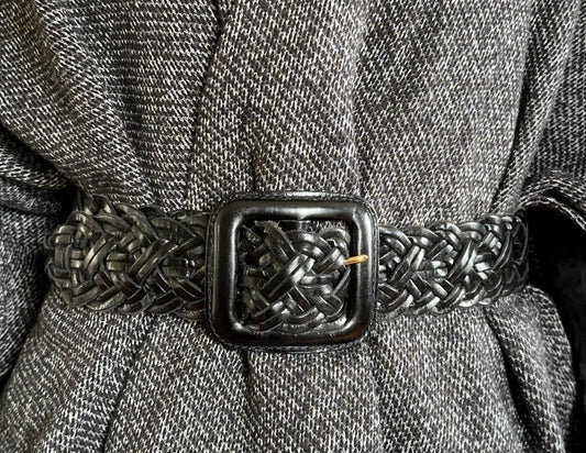 Wide Braided Leather Belt XS-M