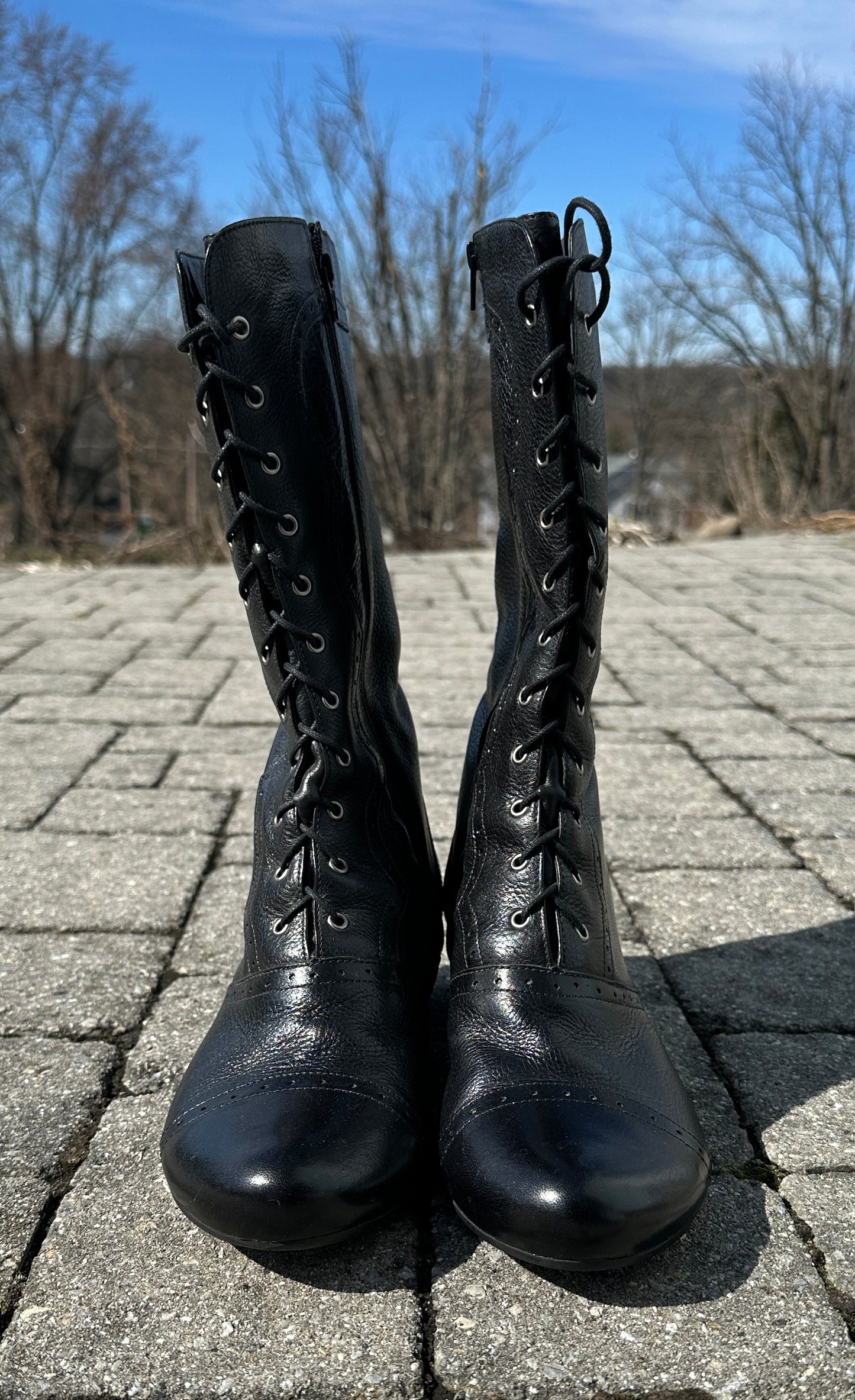 Leather Victorian Style Boots SZ 10