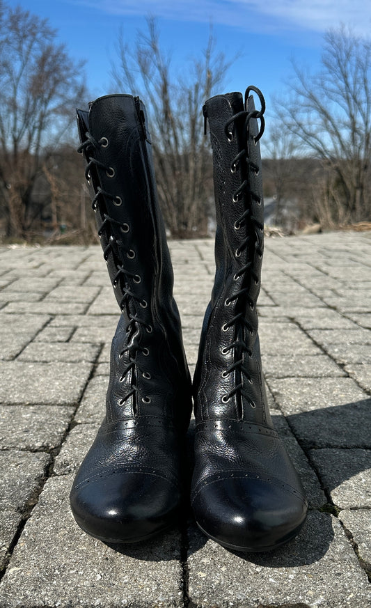 Leather Victorian Style Boots SZ 10
