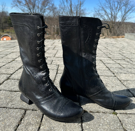 Leather Victorian Style Boots SZ 10