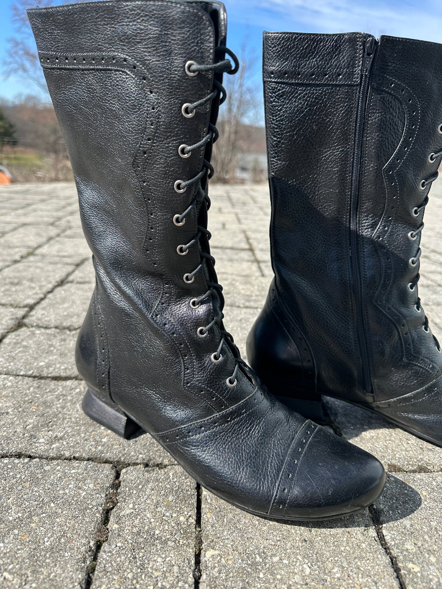 Leather Victorian Style Boots SZ 10