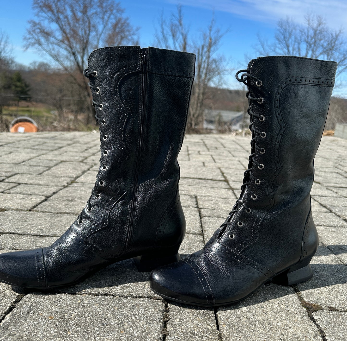 Leather Victorian Style Boots SZ 10