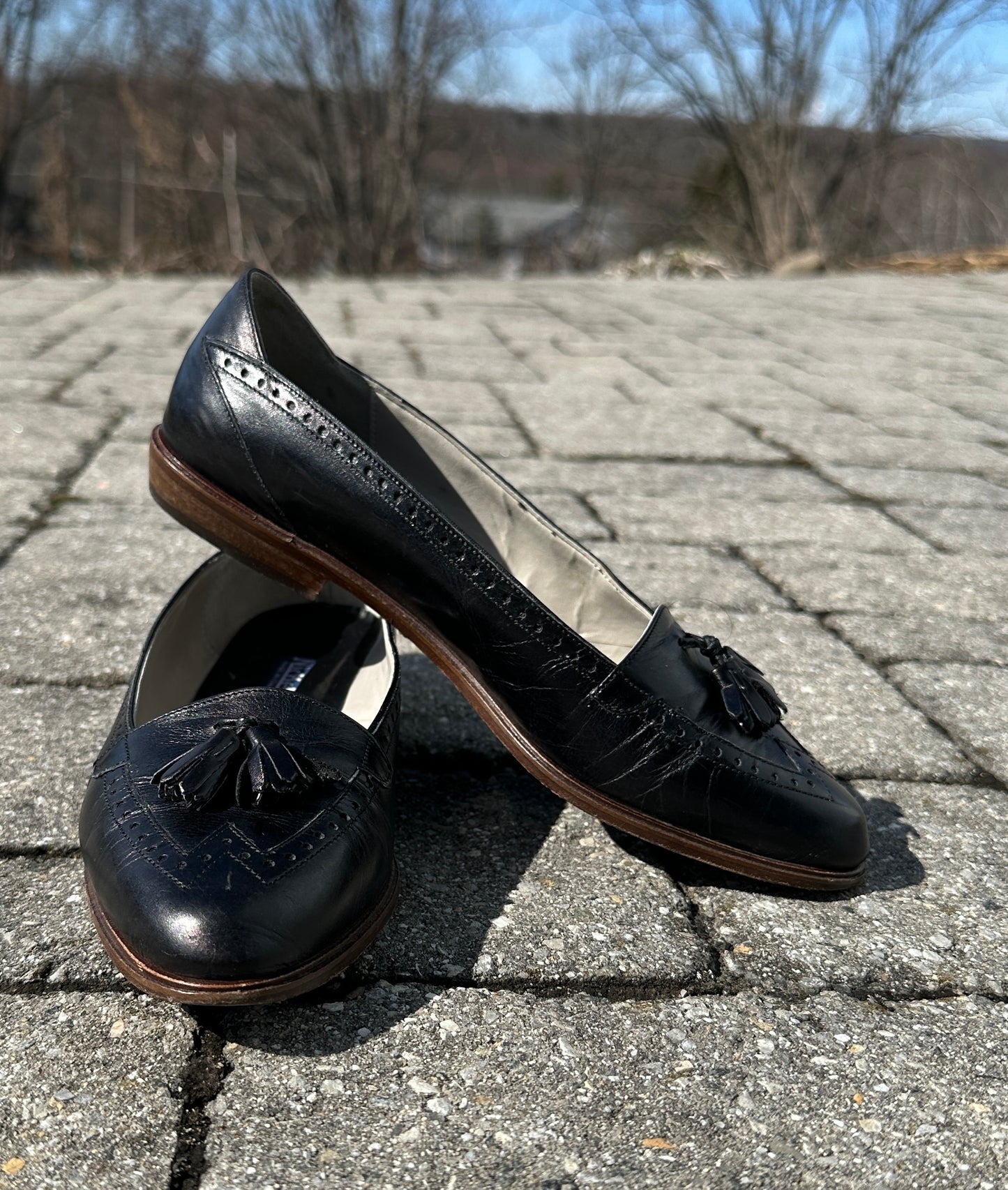 Italian Leather Pointed Toe Flats SZ 7