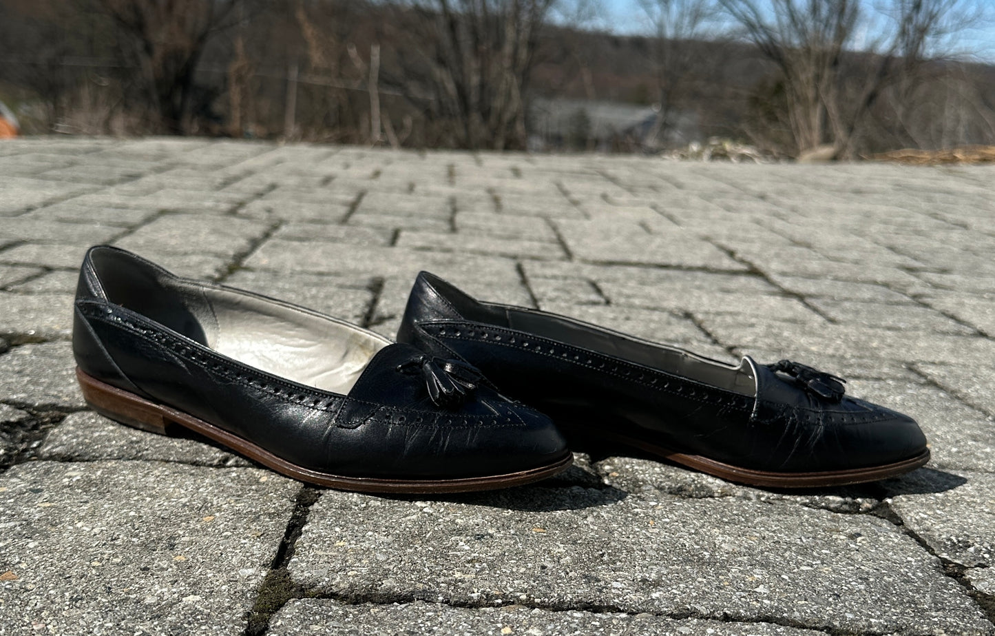 Italian Leather Pointed Toe Flats SZ 7