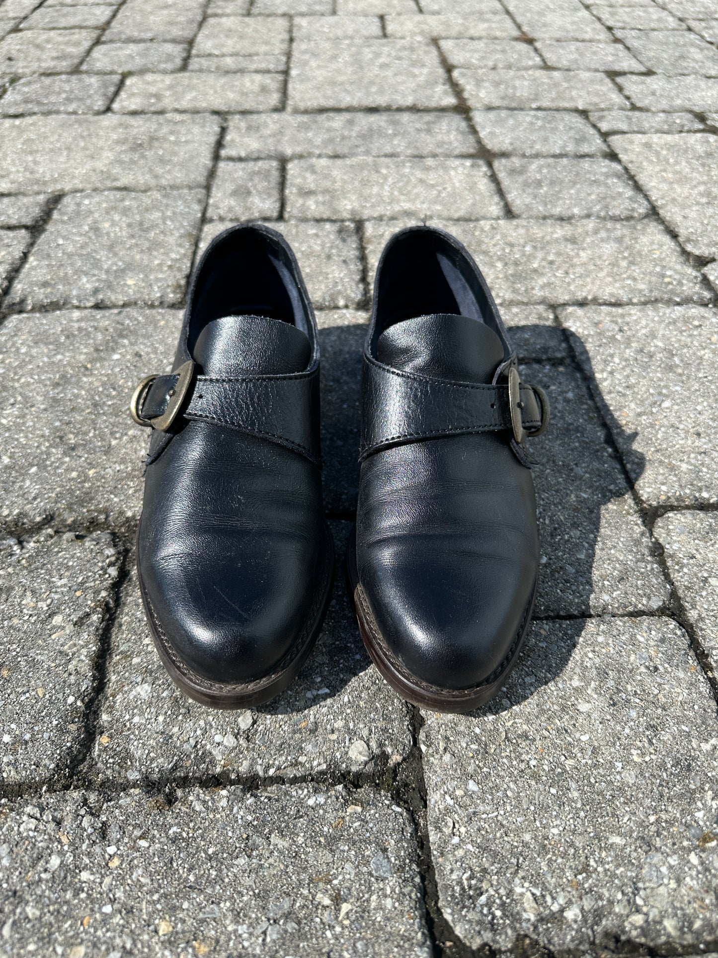 90s Leather Monk Strap Flats SZ 7.5