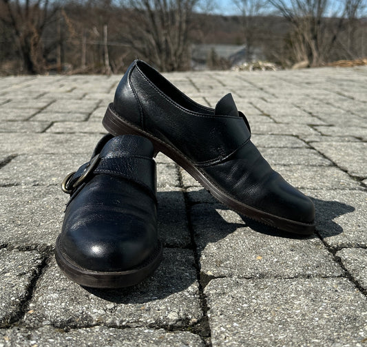 90s Leather Monk Strap Flats SZ 7.5