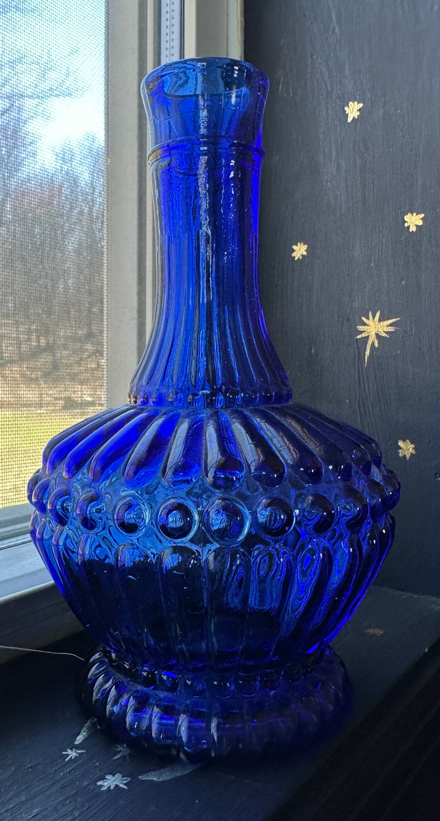 Cobalt Blue Glass Decanter Bottle