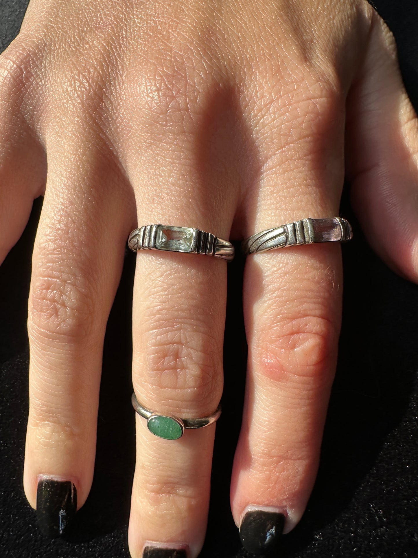 Sterling Silver Cabochon Stackable Ring 4.5 - 4.75