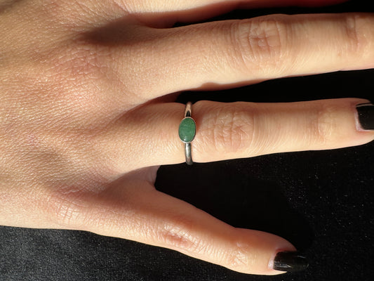 Sterling Silver Cabochon Stackable Ring 4.5 - 4.75