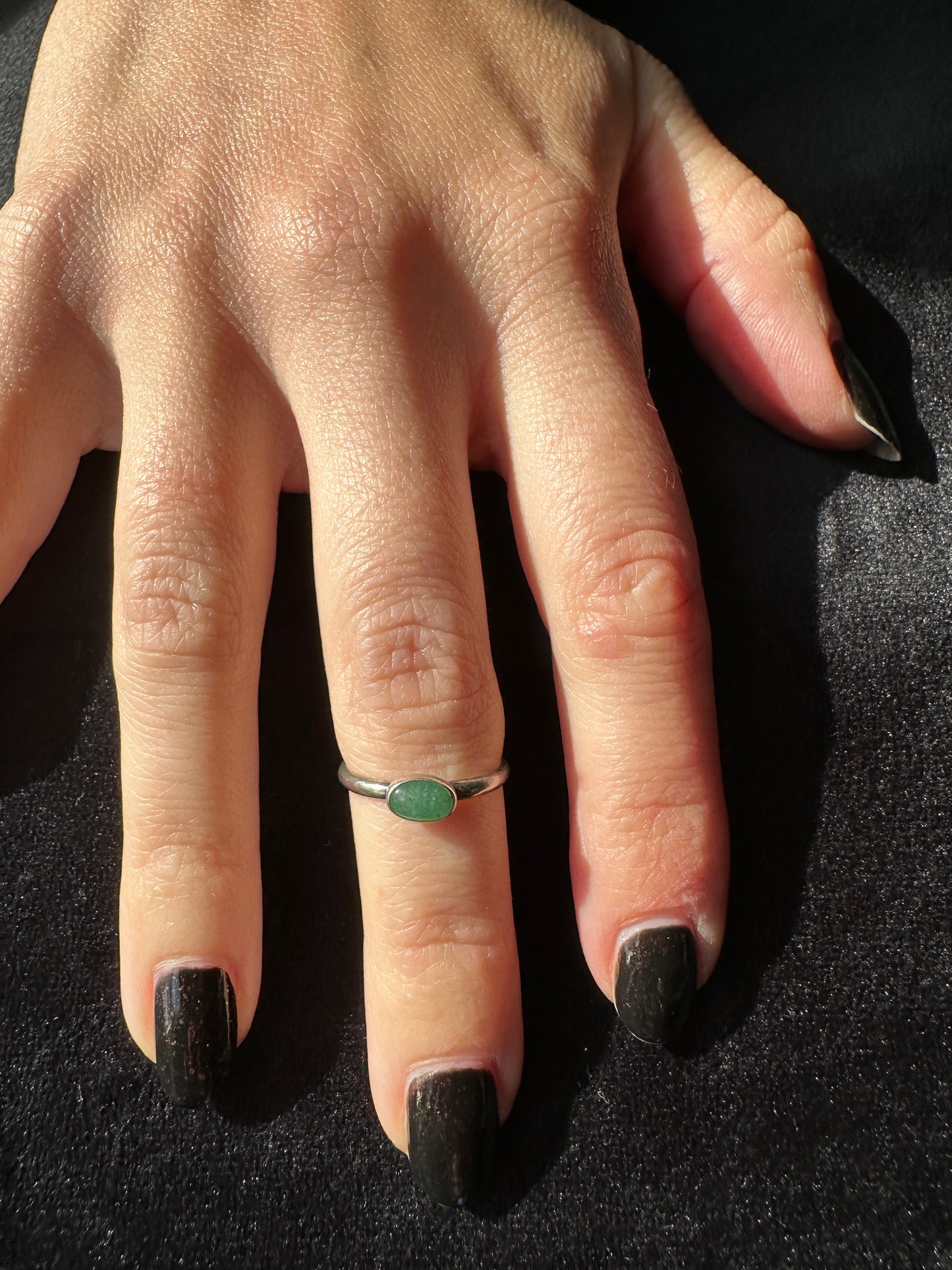 Sterling Silver Cabochon Stackable Ring 4.5 - 4.75