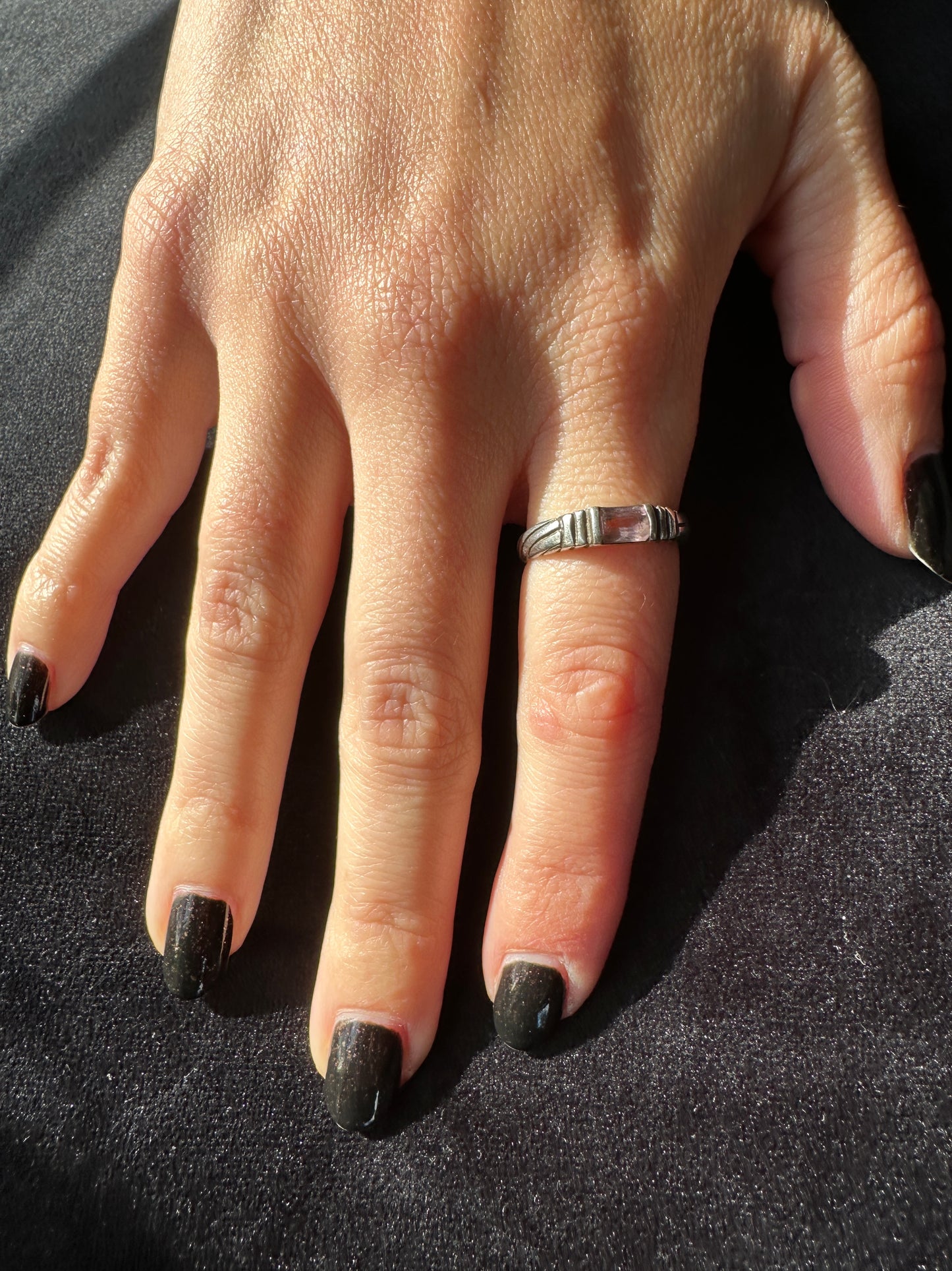 Silver Amethyst Stackable Ring 6.25