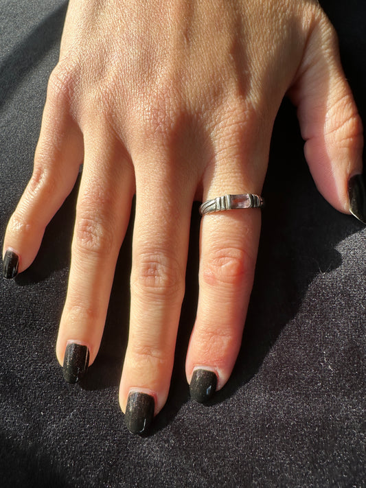 Silver Amethyst Stackable Ring 6.25