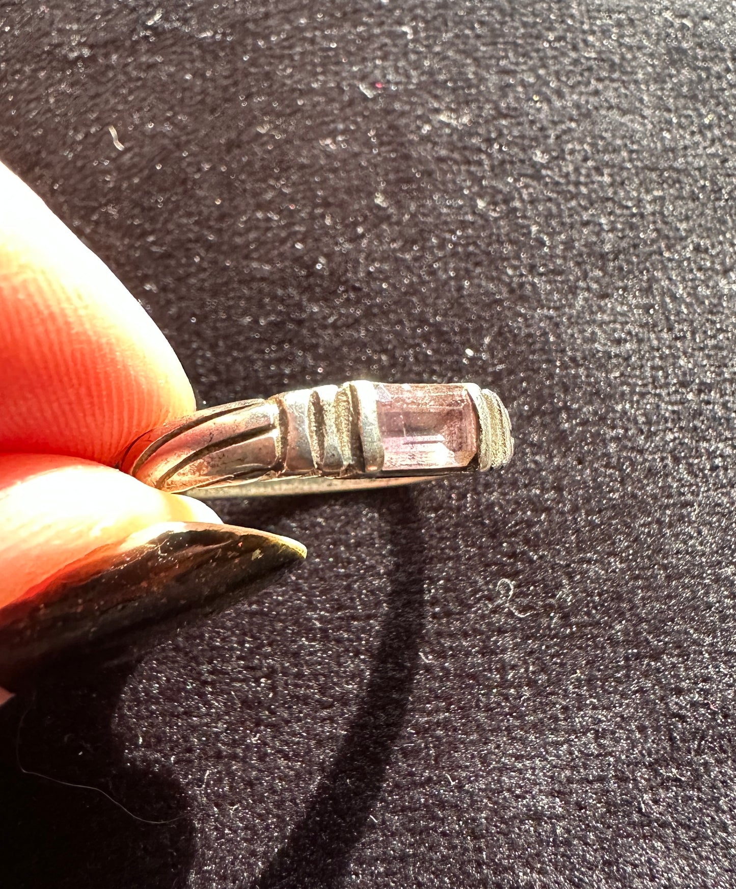 Silver Amethyst Stackable Ring 6.25